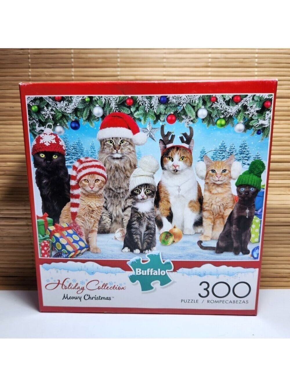 Cat Puzzle Holiday Collection Meowy Buffalo NEW Sealed 300 Pieces Christmas